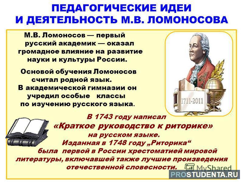 1 достижение ломоносова. Педагогическая деятельность м.в Ломоносова. М В Ломоносов деятельность. Ломоносов педагогическая деятельность.