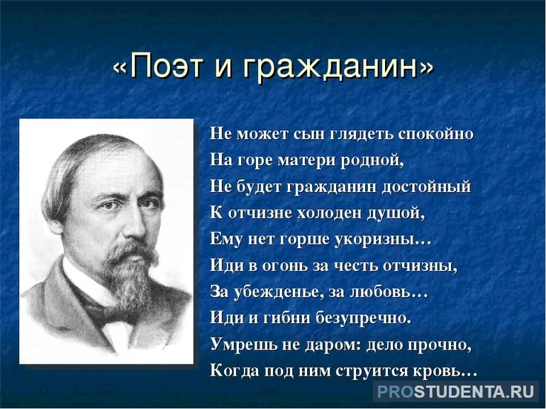 Художественные приемы в стихе «Поэт и гражданин»