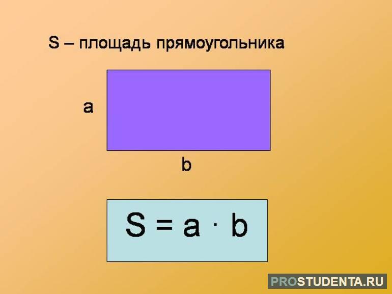 Базовая формула площади прямоугольника 
