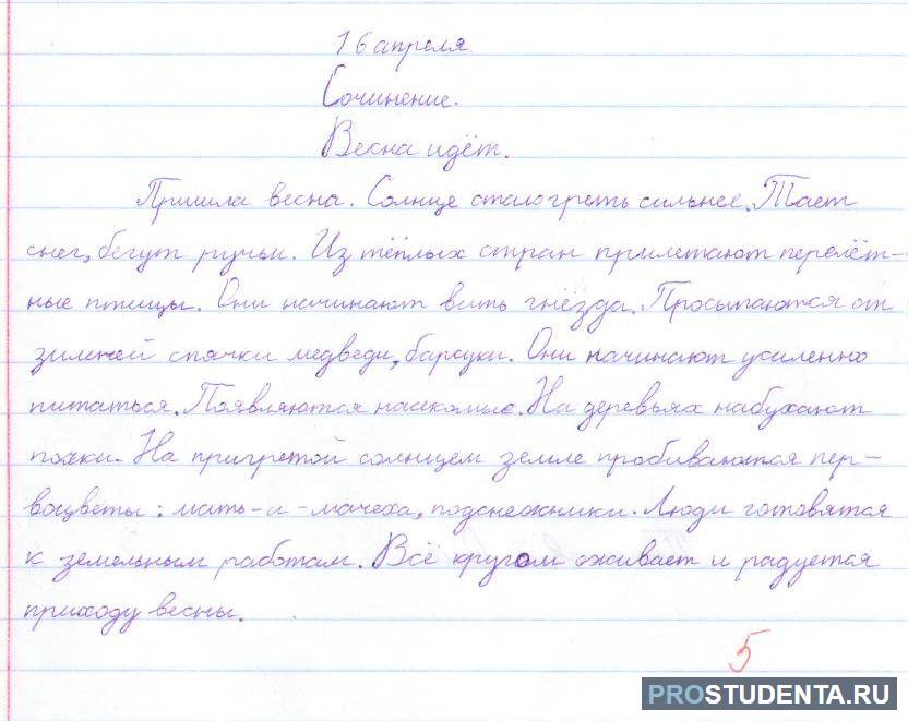 Сочинение миниатюра план