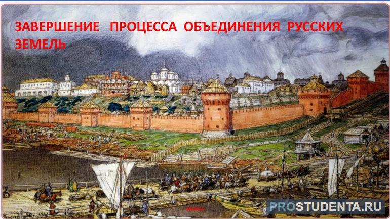 Кратко о завершении объединения русских земель в Московское княжество
