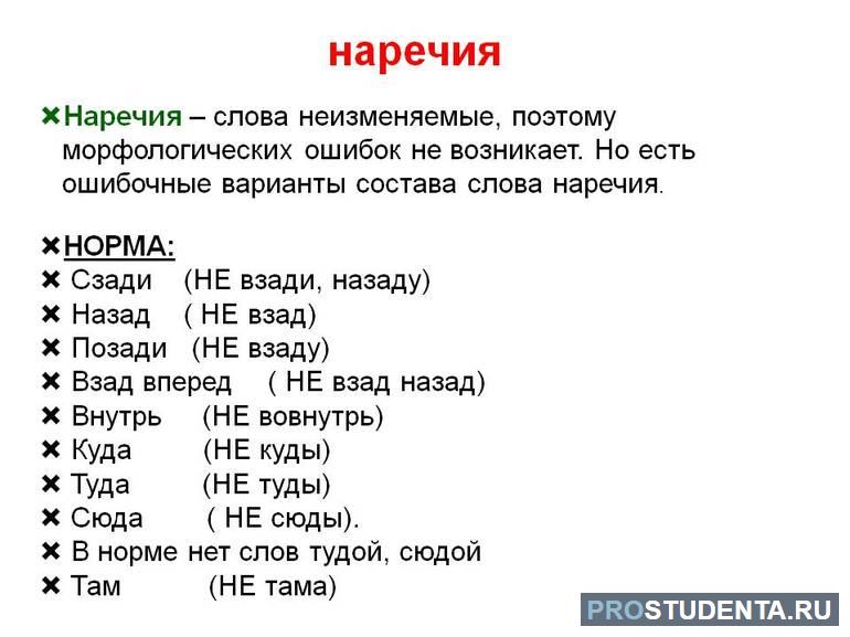 Понятие наречия