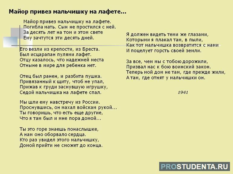 Как в стихотворении симонова выглядел мальчишка. Маёр привёз мальчишку на лафете стих. Отец привез мальчишку на лафете.