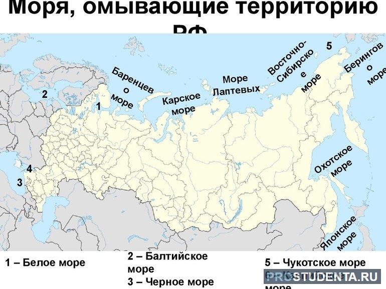 У России имеется выход к 12 морям