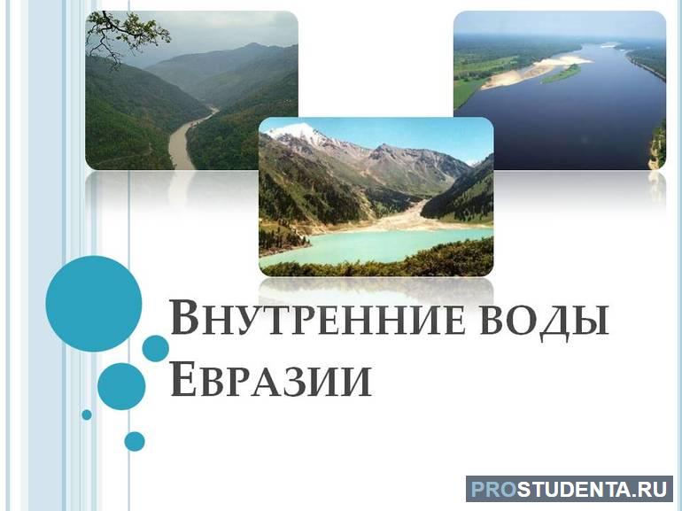 Внутренние воды Евразии: реки и озера, их названия и размеры