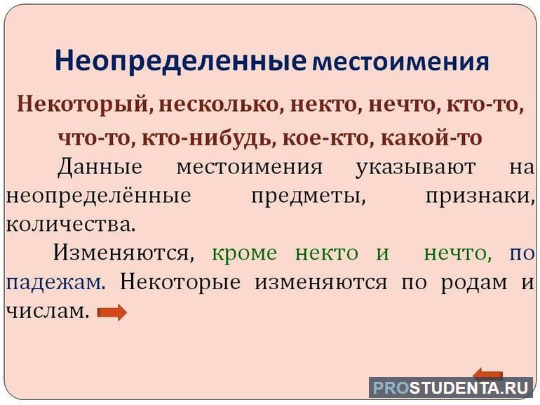 Неопределённые местоимения