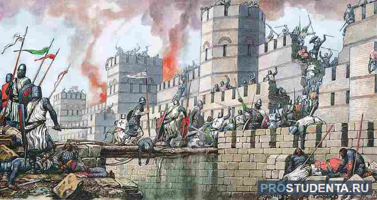 Крестоносцы взяли штурмом Константинополь в 1203 и 1204 годах