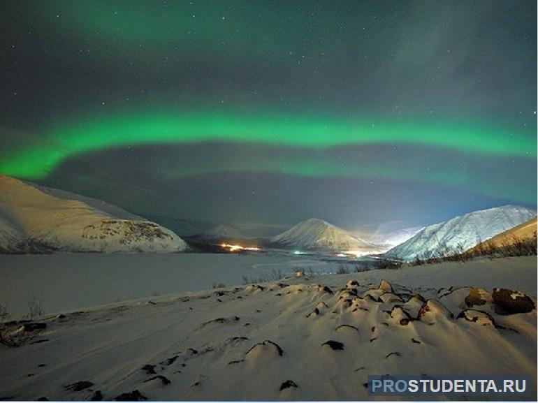 Полярная ночь в Арктике