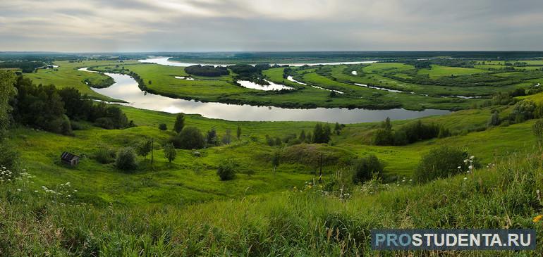 Определение понятие пойма реки, ее строение и вид на карте