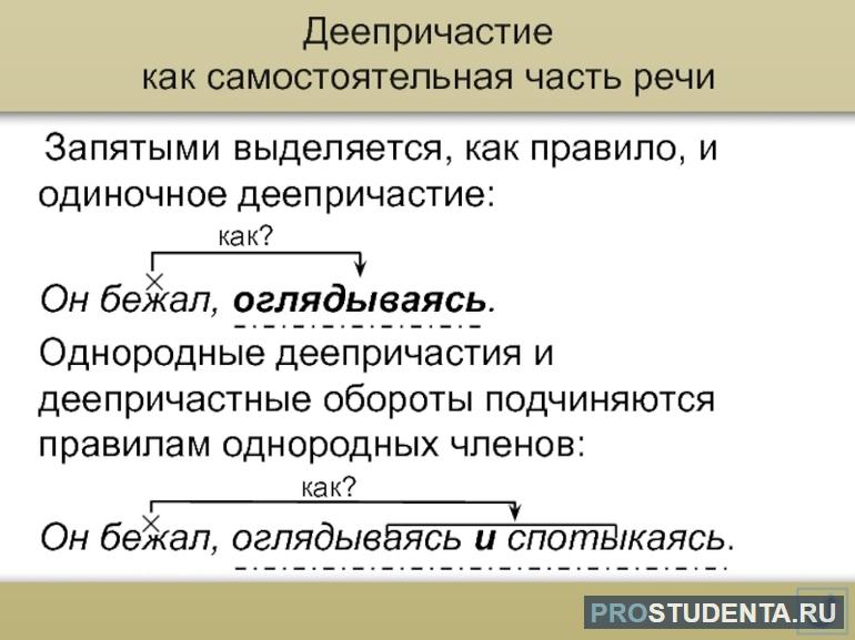 Употребление деепричастных оборотов 