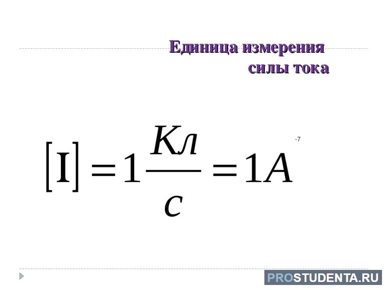 Единица измерения силы тока физика