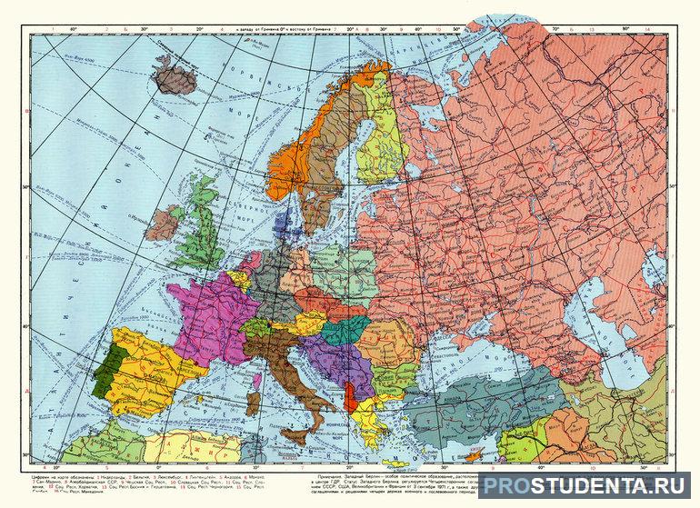 Карта европы