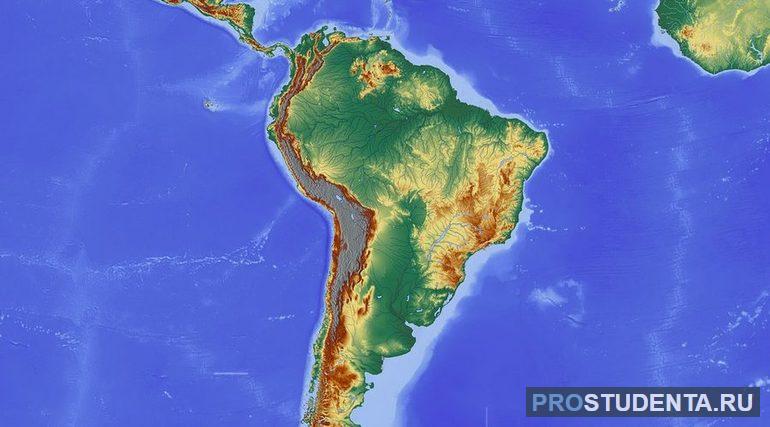 Южная Америка - географическое положение относительно других материков