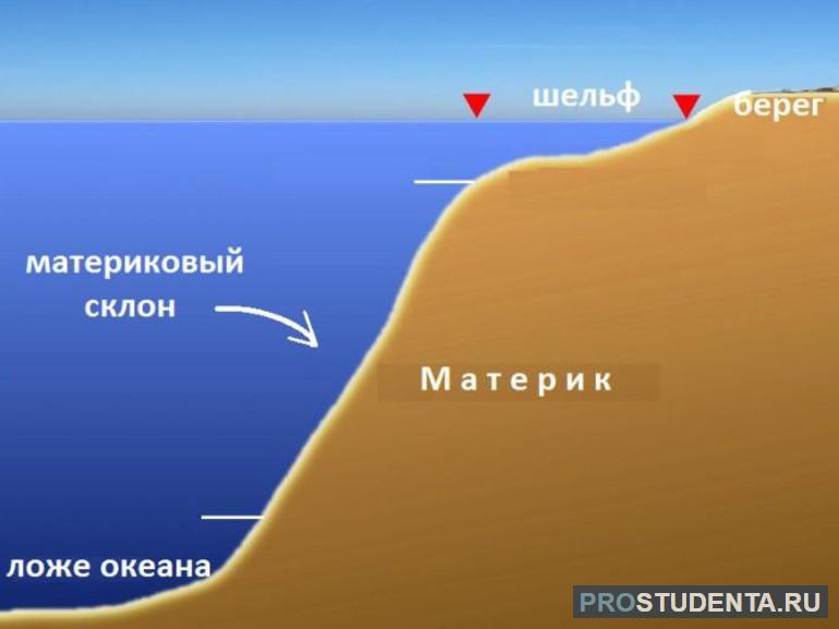 Шельф, или материковая отмель.