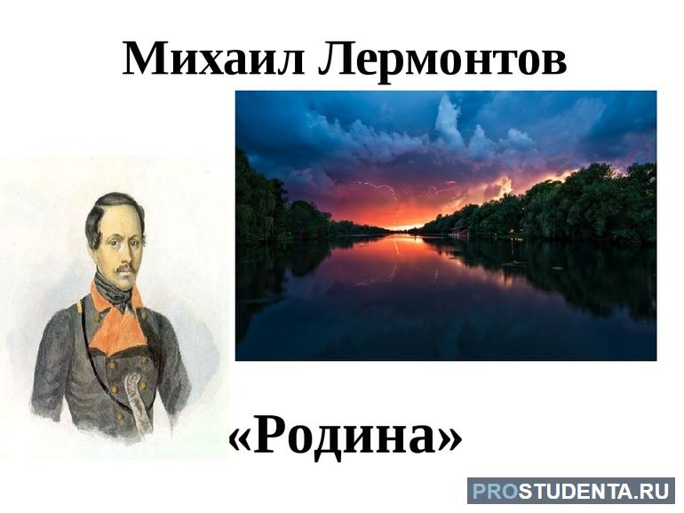 Стихотворение М. Ю. Лермонтова «Родина»