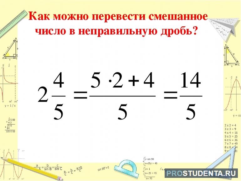 Как привести смешанную дробь в неправильную