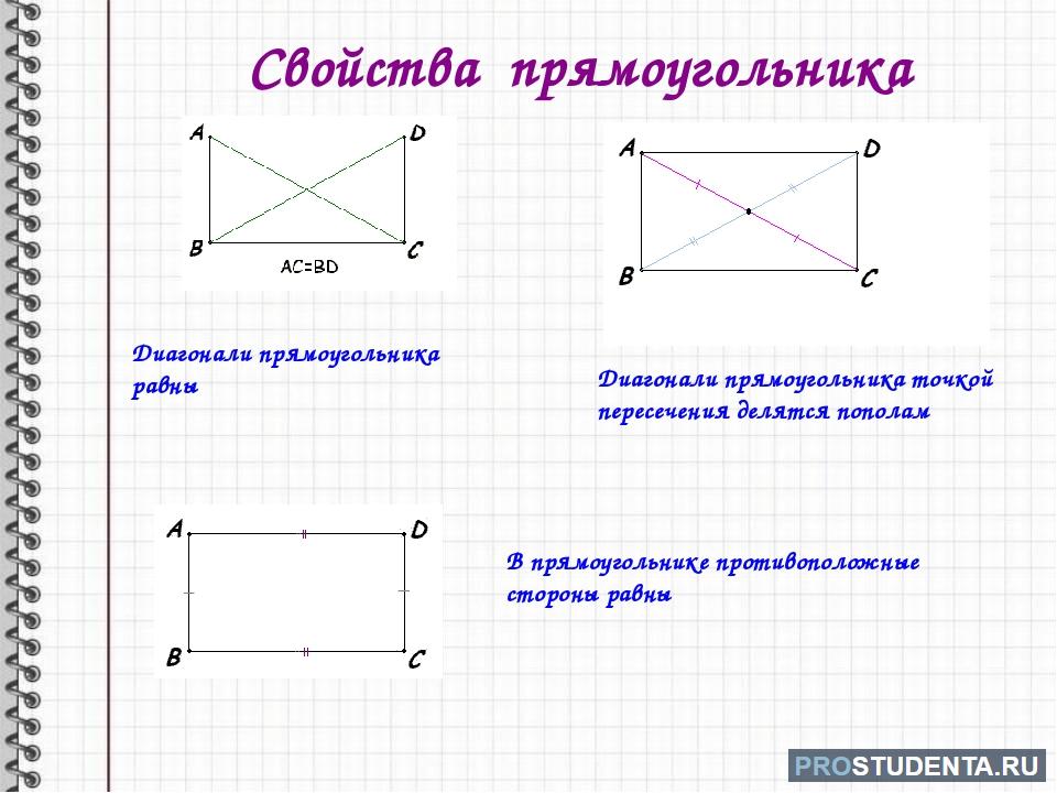 Какие свойства прямоугольника