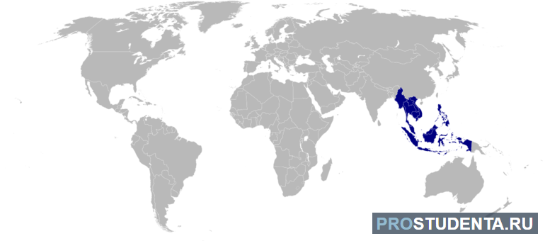 Страны ЮВА на карте
