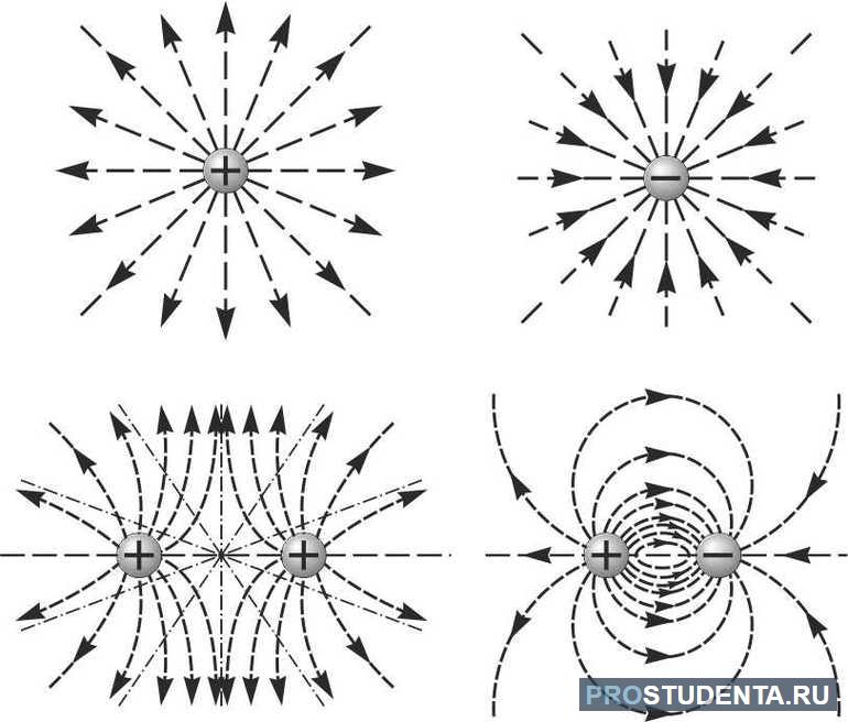 Силовые линии электрического поля физика