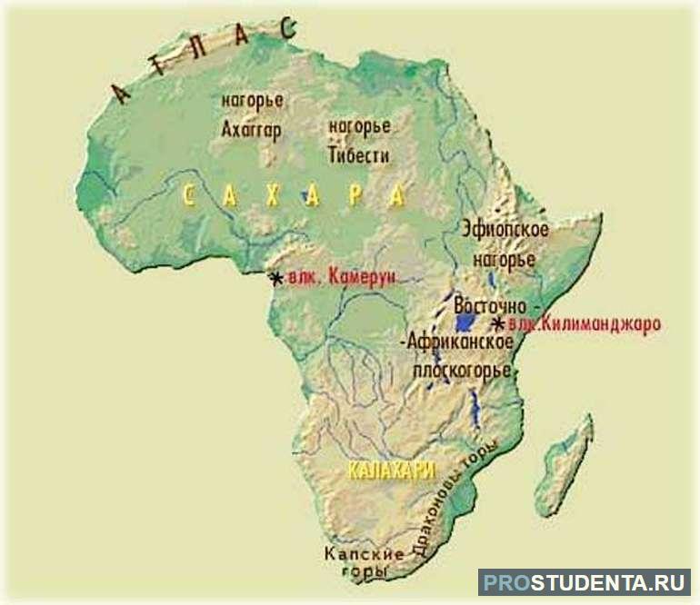 Особенности рельефа Африки и происхождение материка