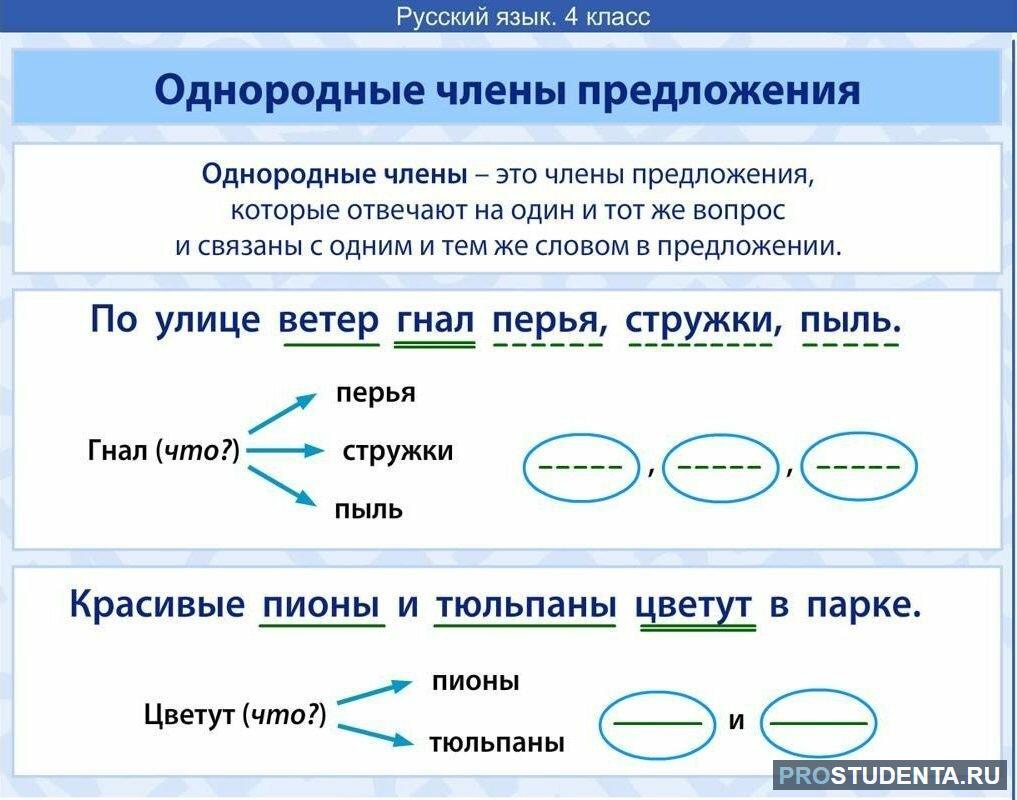 что такое однородные члены 4 класс видео (120) фото