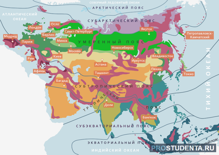 Карта природных зон евразии 