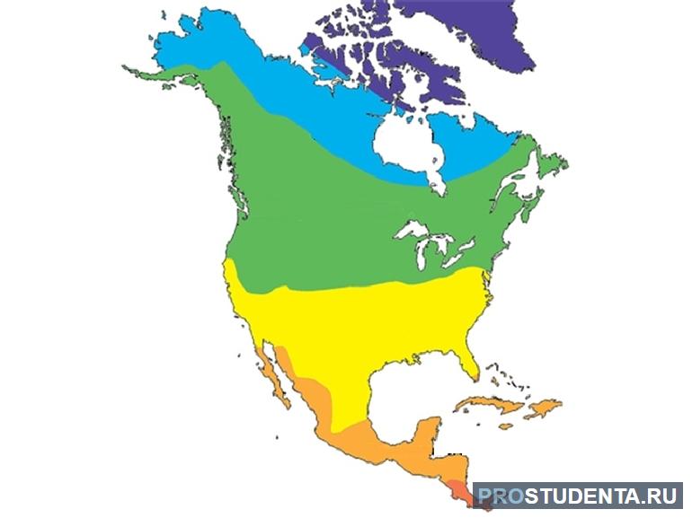 Климатические пояса Северной Америки