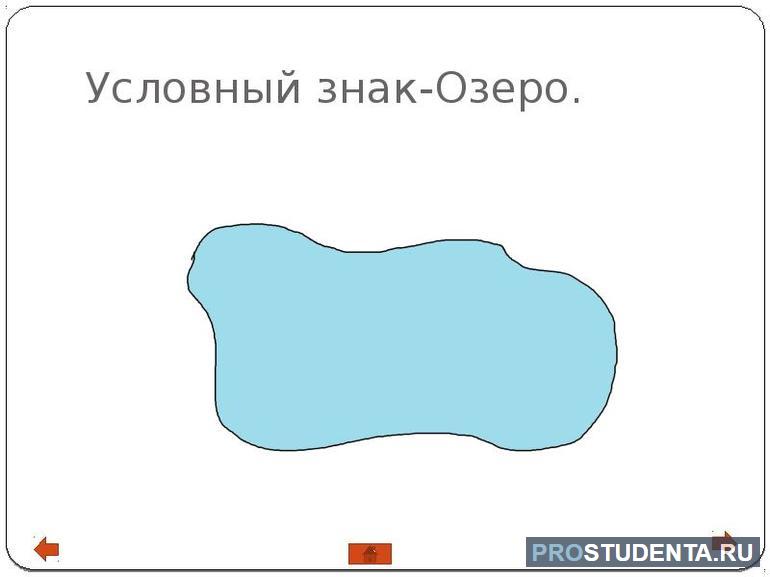 Условный знак озеро