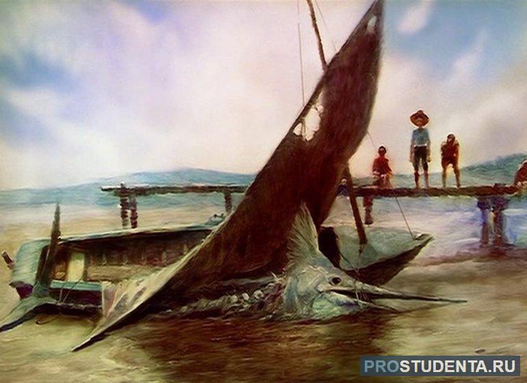 Рыбаки изумлялись огромным размерам скелета марлина