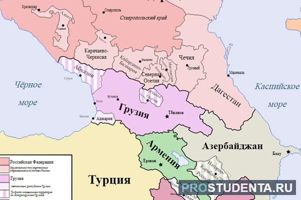 Кавказ что такое, политическая и физическая карта Кавказа с городами иреспубликами, население, горная система, крупнейшие реки Северного Кавказа,интересные факты, географические координаты